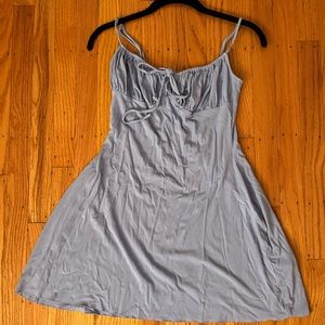 WeWoreWhat Ruched Mini Dress in Powder Blue, Size Large